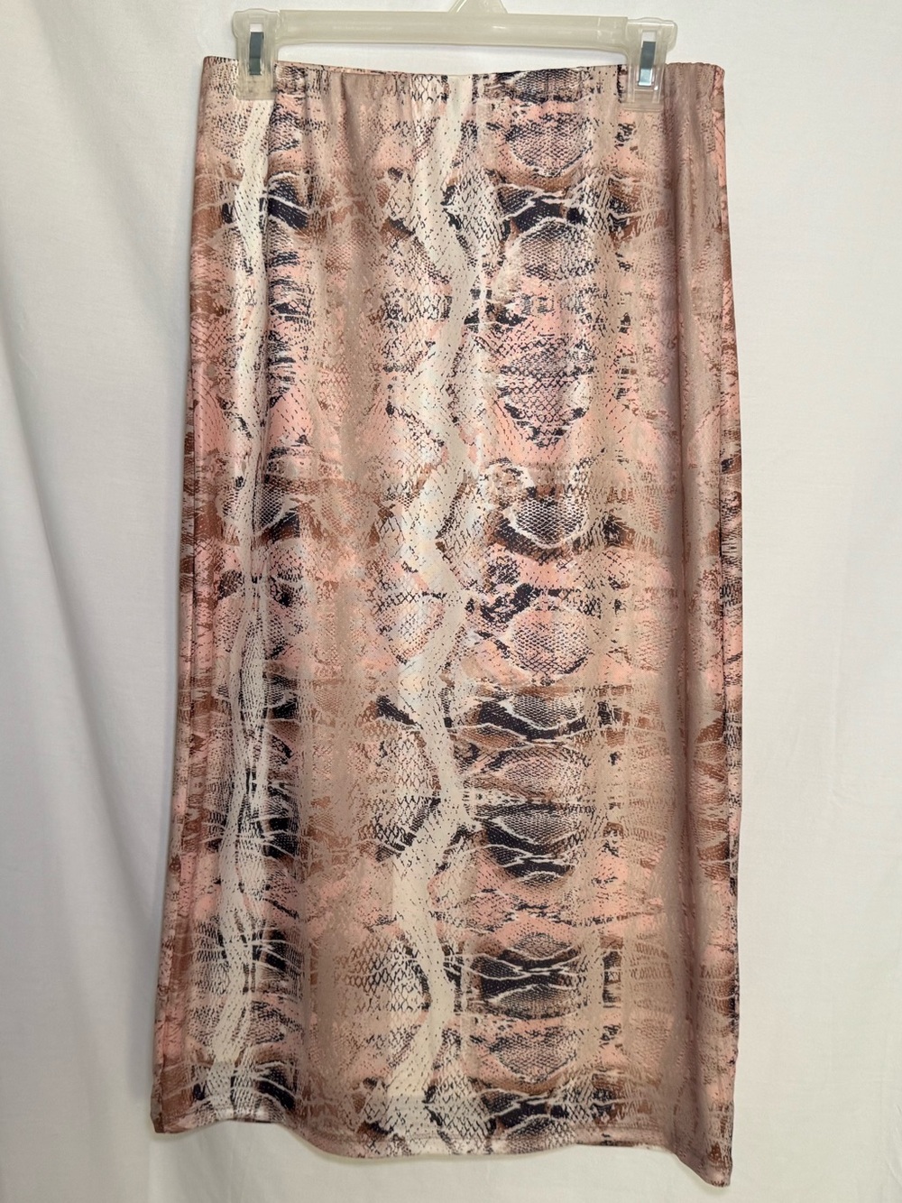 AFRM Pink Python Snake Print Power Mesh Lined Midi Skirt